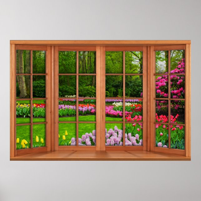 Poster Fake Window Illustration - Spring Garden (Devant)