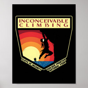Poster Falaise d'escalade inconcevable de la folie Guilde