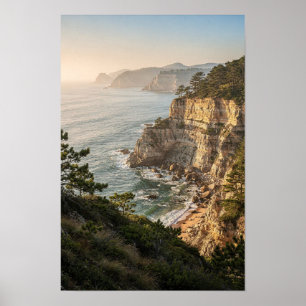 Poster Falaises côtières dorées 12 x 18