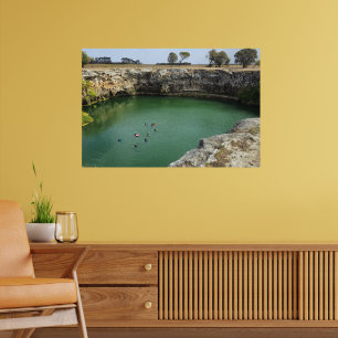 Poster Falaises de calcaire et eaux émeraude