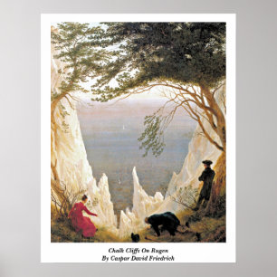 Poster Falaises de craie sur Rugen par Caspar David