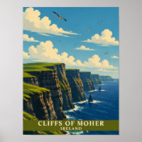 Falaises de Moher Irlande Comté Clare Rétro Voyage