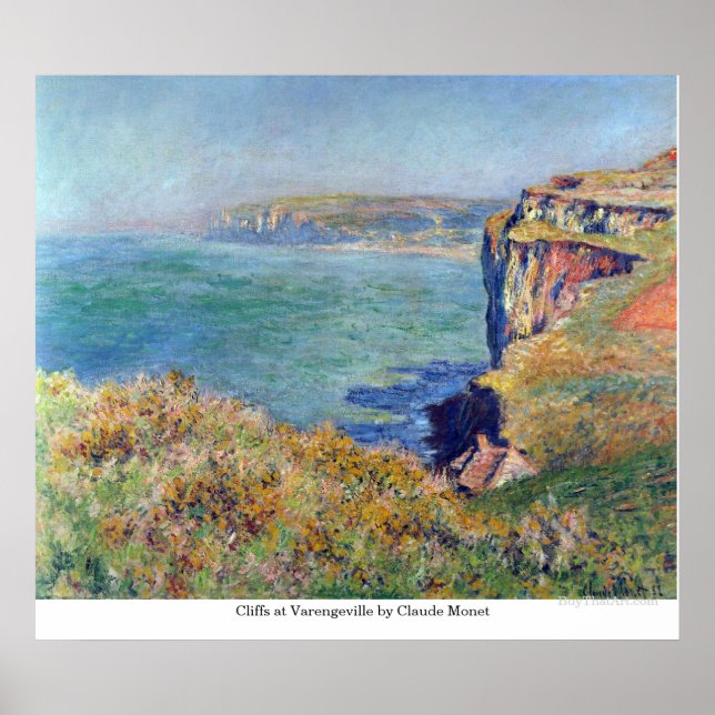 Poster Falaises de Varengeville par Claude Monet (Devant)