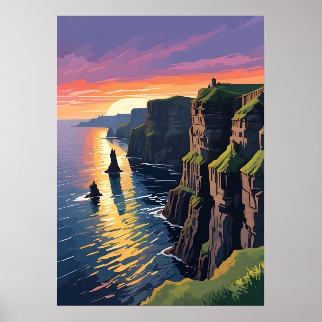 Poster Falaises du paysage de Moher (Devant)