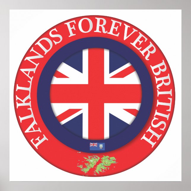 Poster Falklands Forever British (Devant)