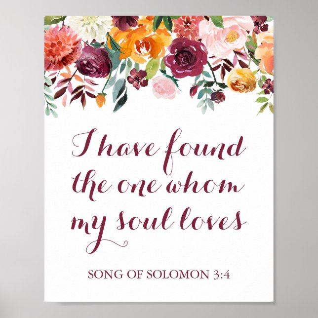 Poster Fall Flower J'ai trouvé One My Soul Loves (Devant)