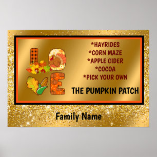 Poster Fall In Love Automne Personnaliser Texte et couleu