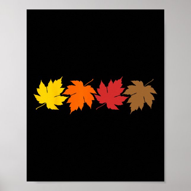 Poster Fall Leaves And October Autumn  (Devant)
