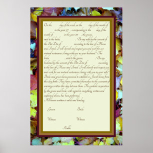 Poster Fall Leaves Ketubah Texte de la réforme canadienne
