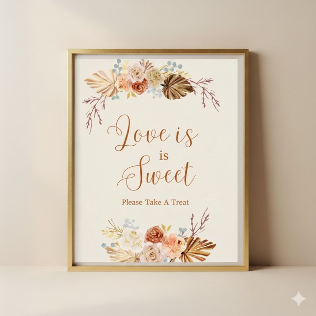 Poster Fall Rustic Terracotta Love is Sweet Take a Treat  (Créateur téléchargé)