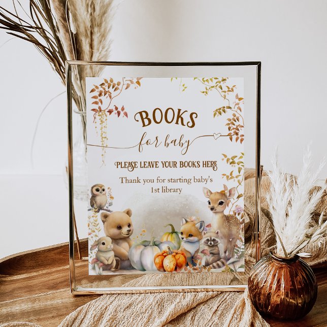 Poster Fall Woodland Little Citrouille Baby shower livre (Créateur téléchargé)