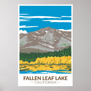 Poster Fallen Leaf Lake Californie Vintage
