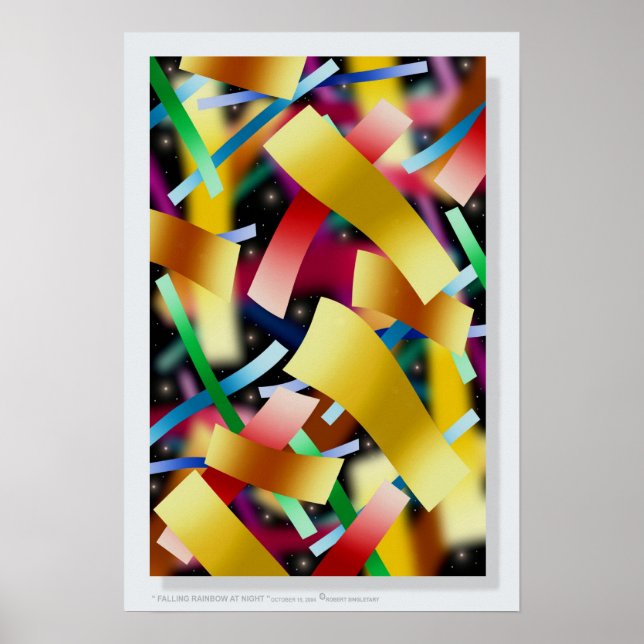 Poster " FALLING RAINBOW AT NIGHT " par : Robert Singleta (Devant)