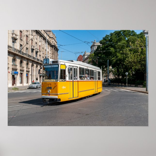 Poster Fameux Tramway deux à Budapest, Hongrie (Devant)
