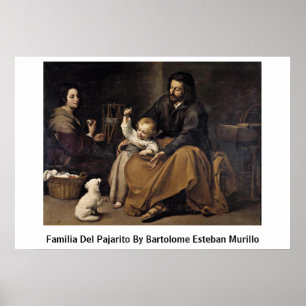 Poster Familia Del Pajarito By Bartolome Esteban Murillo
