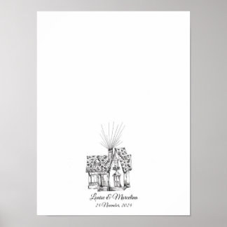 Poster Famille Accueil Mariage d'empreintes digitales Liv