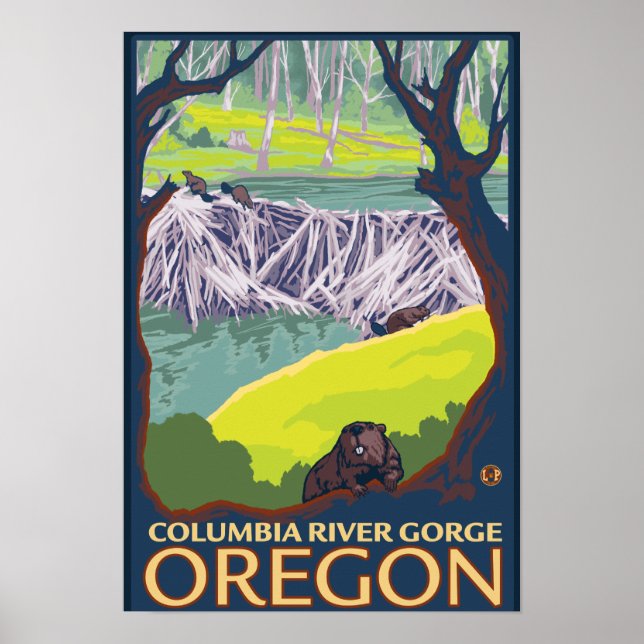 Poster Famille Beaver - Columbia River Gorge, Oregon (Devant)