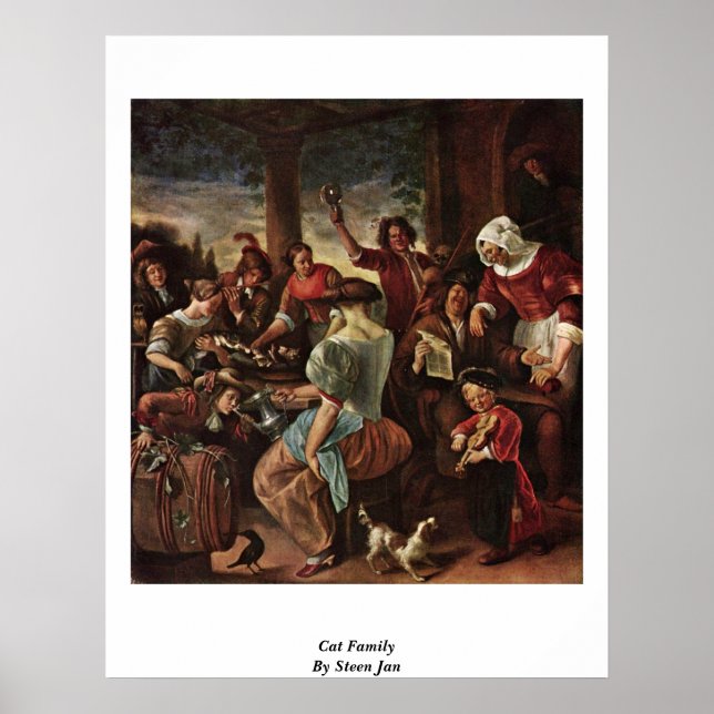 Poster Famille De Chats Par Steen Jan (Devant)