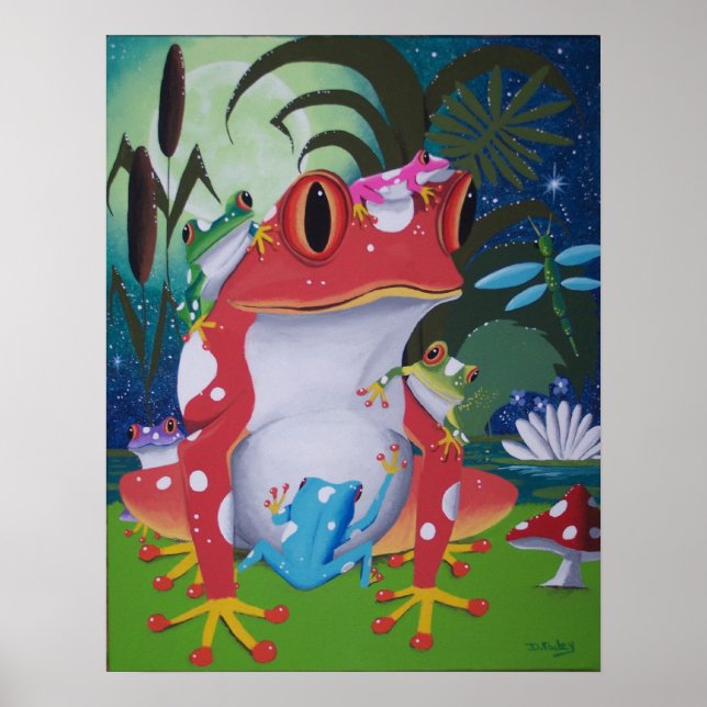 Poster famille de grenouilles (Devant)