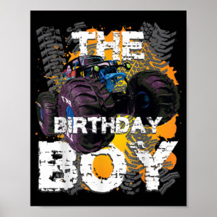 Poster Famille de jumelage de camions Monster Boy Birthda