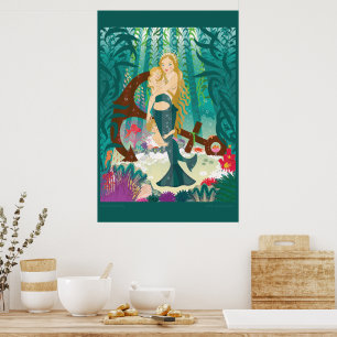 Poster Famille de sirènes (blond vénitien)
