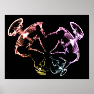 Poster Famille de squelettes à rayons X étirés 3