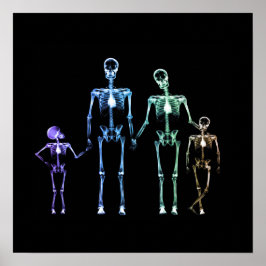 Poster Famille de squelettes X-Ray - Multicolor 3