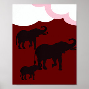 Poster Famille des éléphants