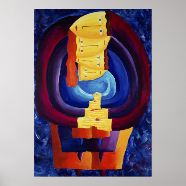 Poster Famille Ensemble Portrait Peinture moderne Art Imp (Devant)