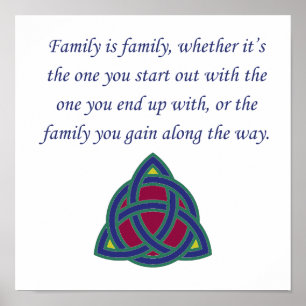Poster Famille est famille - Citation famille