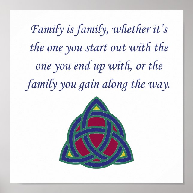 Poster Famille est famille - Citation famille (Devant)