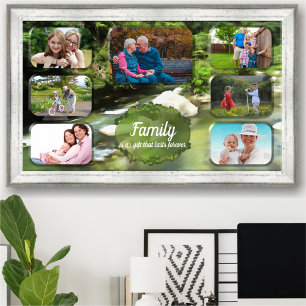 Poster Famille est un cadeau Collage River 0365 Art Print