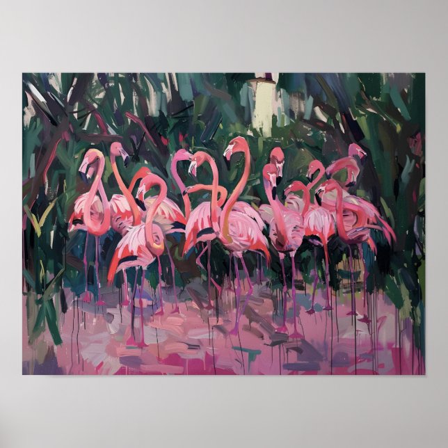 Poster 🦩 famille Flamant rose (Devant)