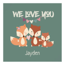 Famille Fox personnalisée Nous vous aimons