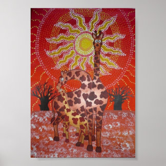 Poster Famille Giraffe