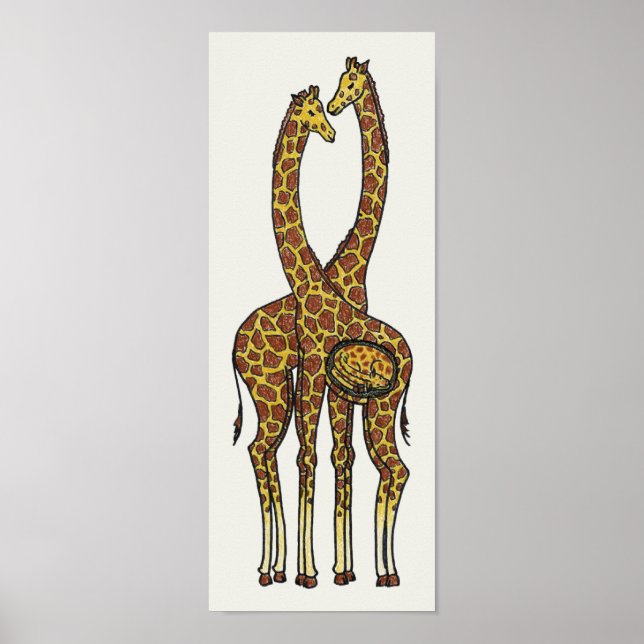 Poster Famille Giraffe attendue (avril et Oliver) (Devant)