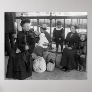 Poster Famille hollandaise à Ellis Island, début des anné
