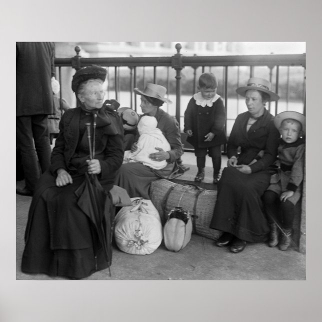 Poster Famille hollandaise à Ellis Island, début des anné (Devant)