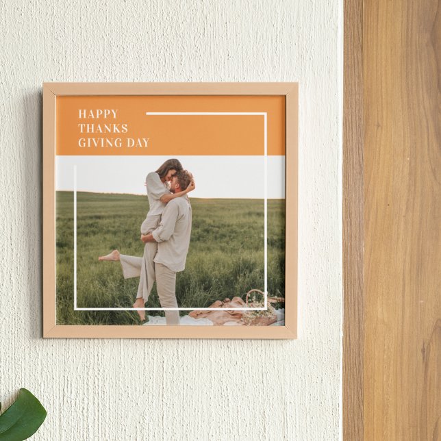 Poster Famille moderne photo et Bon thanksgiving cadeau d (Créateur téléchargé)