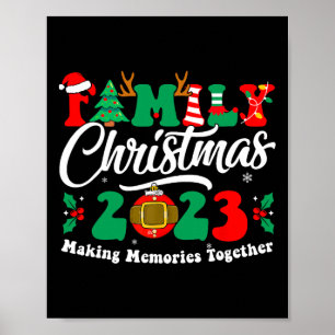 Poster Famille Noël 2023 Escouade de jumelage Fun Noël Sa