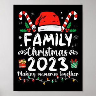 Poster famille noël 2023 match escouade père Noël elf fun