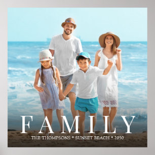 Poster Famille photo moderne simple minimaliste personnal