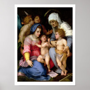 Poster Famille sainte avec les anges, c.1515-16 (huile