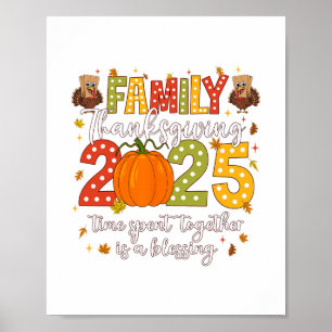 Poster Famille Thanksgiving 2025 Thanksgiving Crew Dinde