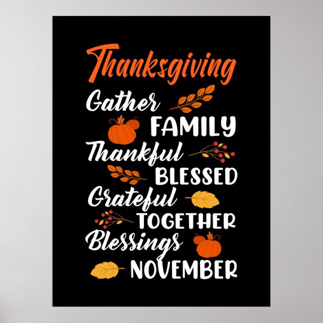Poster Famille Thanksgiving Gather (Devant)