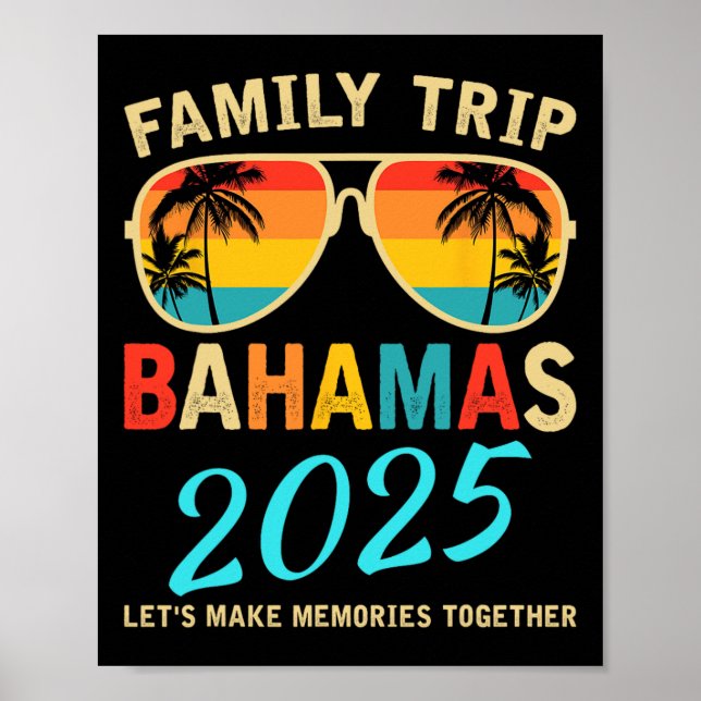 Poster Famille Vacation Bahamas 2025 Groupe de jumelage é (Devant)
