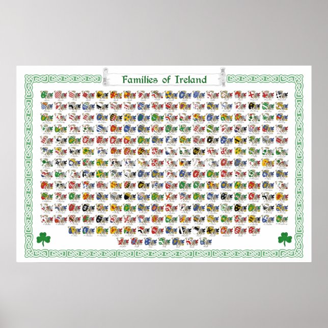 Poster Familles d'Irlande - Armoiries (Devant)