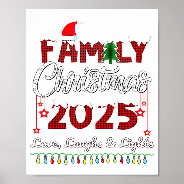 Poster Family Christmas 2025 Love, Laughs And Lights Holi (Devant)