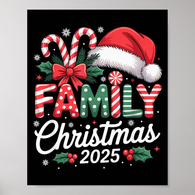 Poster Family Christmas 2025 Xmas Matching Pajamas  (Devant)