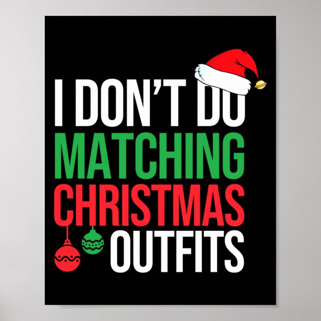 Poster Family Christmas Pajamas I Dont Do Matching Christ (Devant)